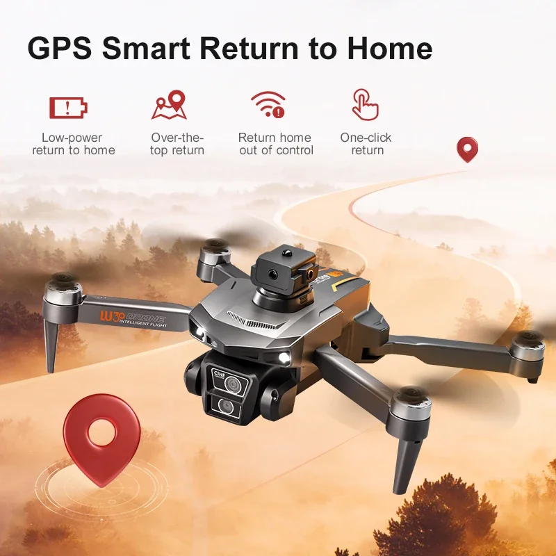 طائرة بدون طيار GPS LU30 8K HD كاميرا صغيرة بدون طيار لتجنب العوائق الذكية مع التحكم في الشاشة 4.5 بوصة RC طائرات بدون طيار