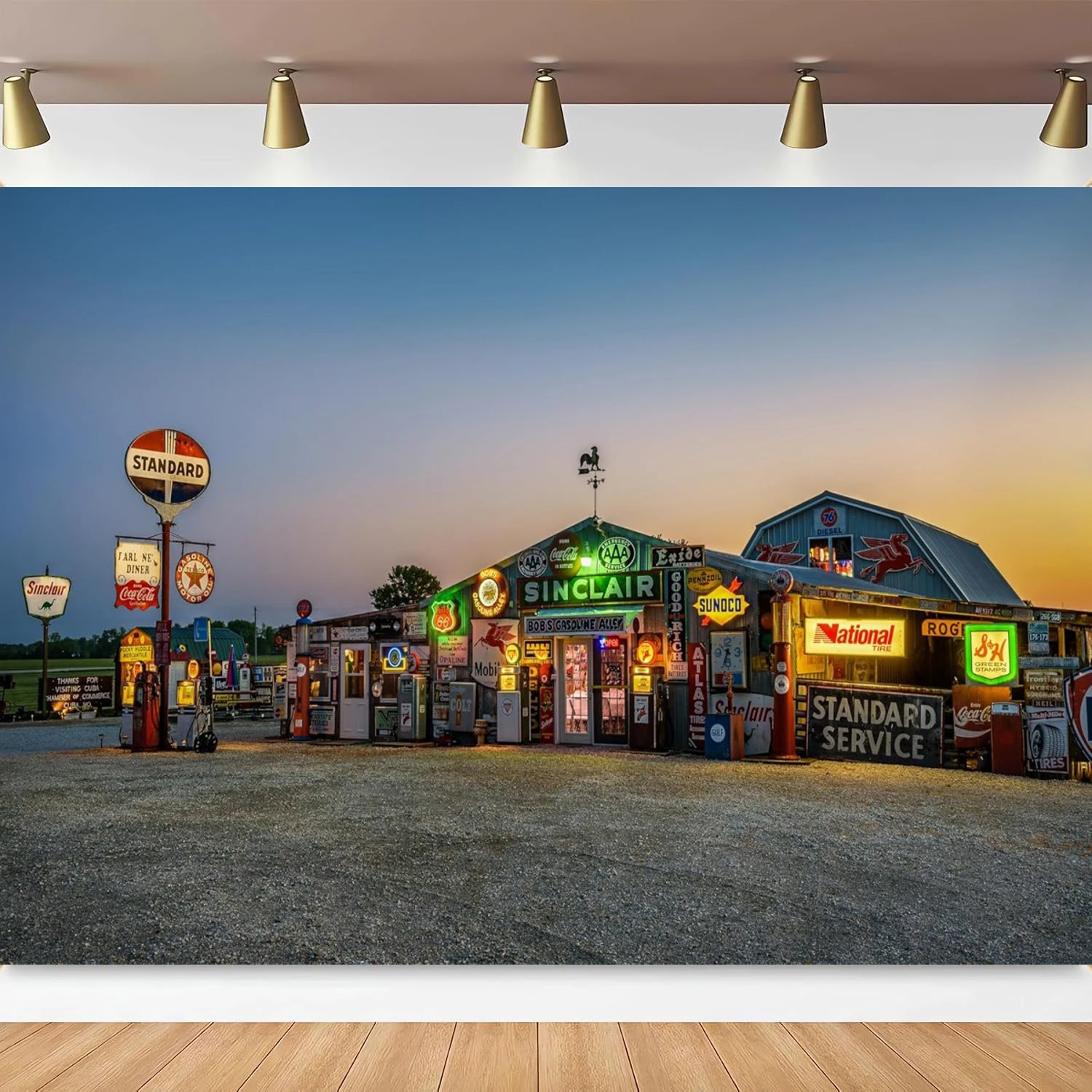 

Фон для фотосъемки: Постер АЗС Route 66, Фон для фотозоны магазина Route 66, Баннер АЗС Route 66