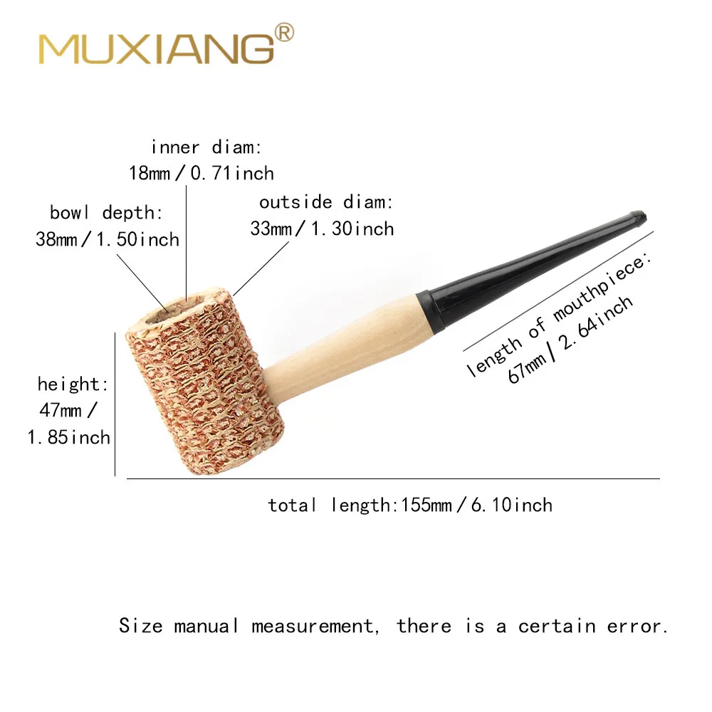 Corncob Pipes  ，Corn Tobacco Pipe ，Straight Cigarette Pipes Practice Smoking Pipe Smoking Cigarette Holder Mouthpiece Accessory