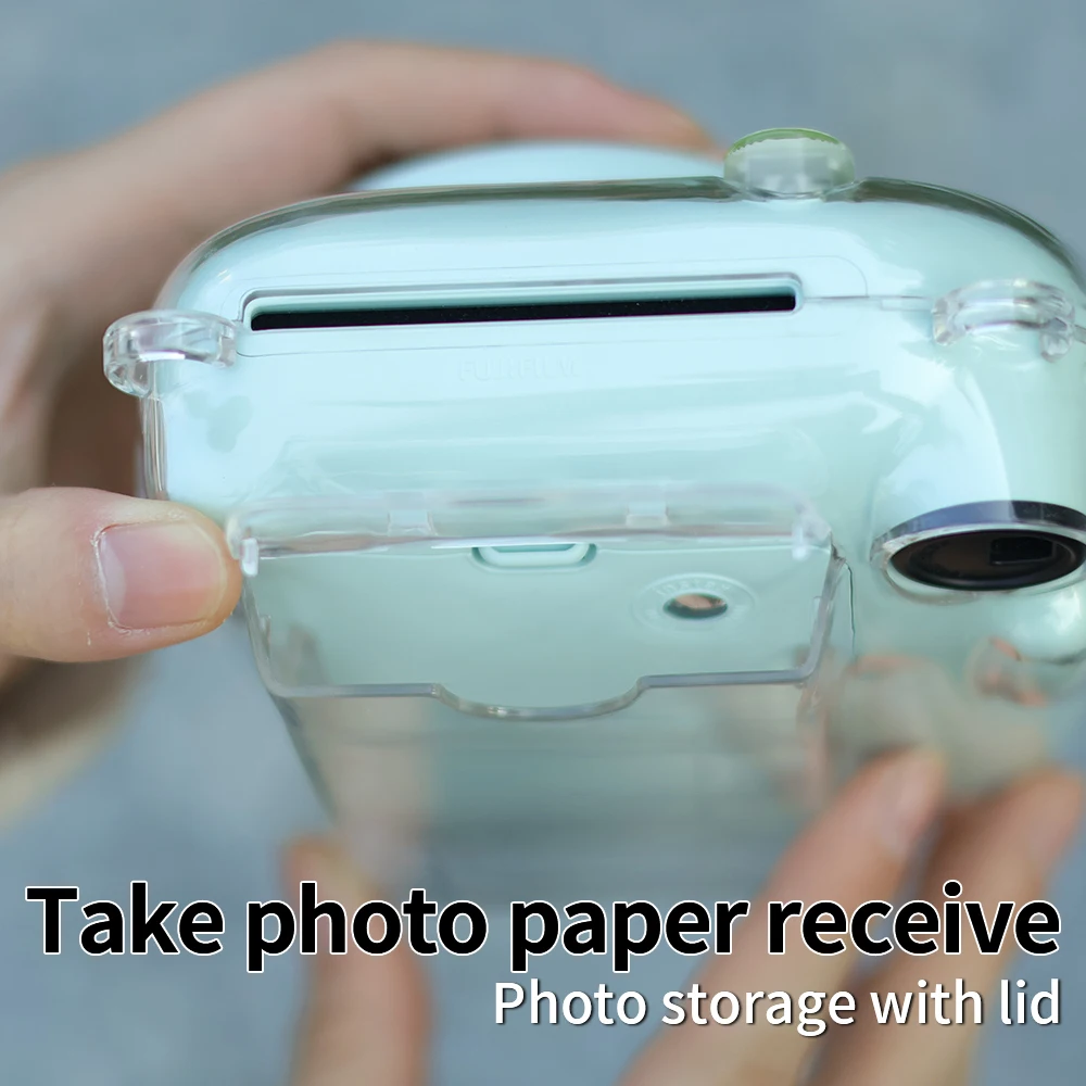 Подходит для Fujifilm Polaroid mini12, прозрачный хрустальный чехол, наклейка, защитный чехол, защитный чехол для камеры с защитой от падения на веревке