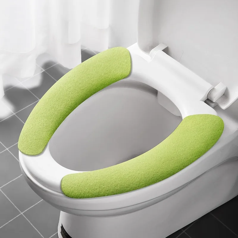 2 pz/set adesivo per wc in flanella calda riutilizzabile coprisedili per wc coprisedili per wc lavabili imbottitura per tappetino da bagno coprisedile universale