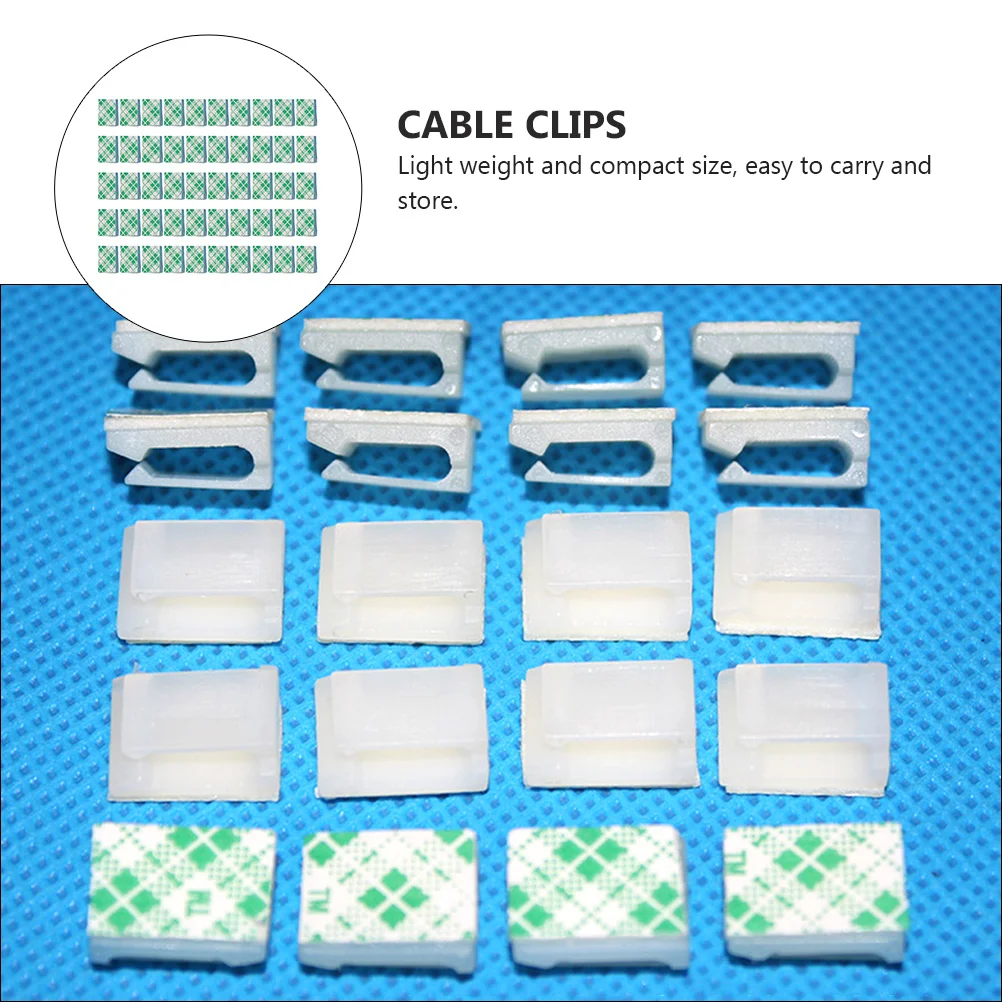 100 Pcs Wire Clip Cable Management Adhesive Organizer Cord Holder Clips Self-adhesive Clamps Car Logger Office