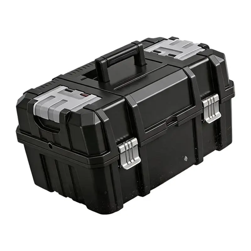 Professional Grade IP 67 Waterproof, Shockproof and Dustproof Clamshell Three-layer Black Toolbox Hard Box
