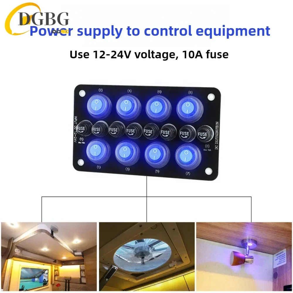 

10A Fuse 24V 12V Switch Panel Light Toggle Blue Indicator Buttons Breaker RV Caravan Accessories For Boat Marine Ship Truck Car