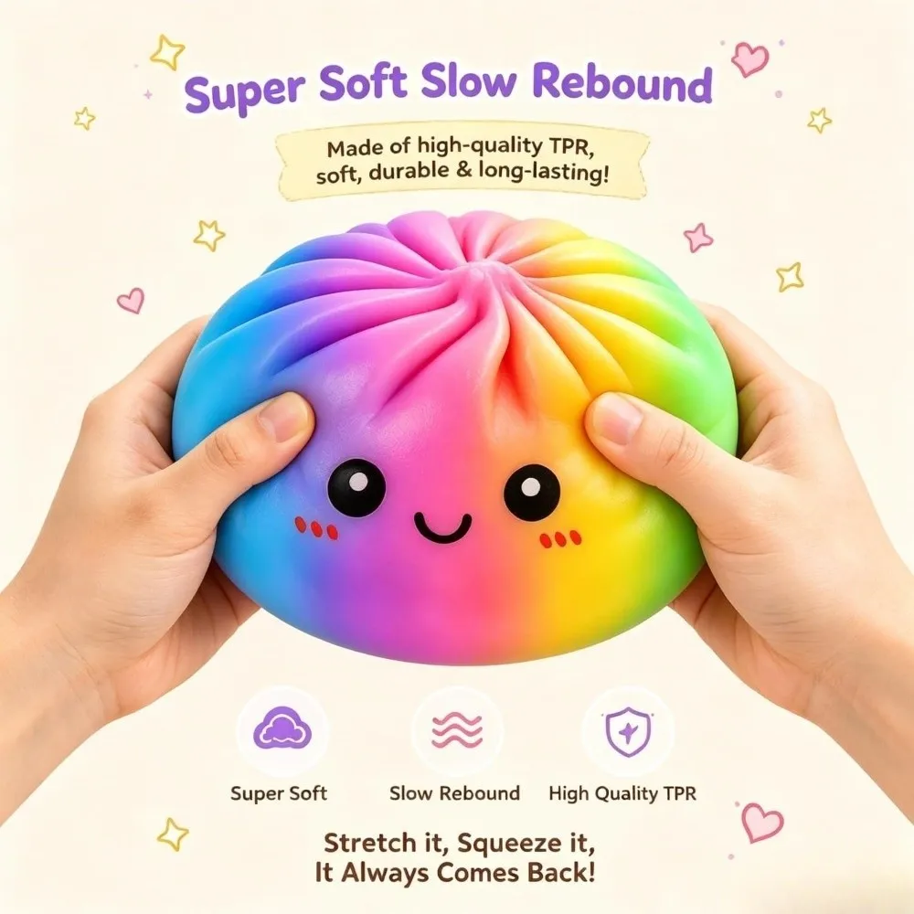 High Quality 16cm Extra Large Big Dumplings Squeeze with Steamer Soft Squeeze Slow Resilience Fidget Stress Relief Sensory Ball