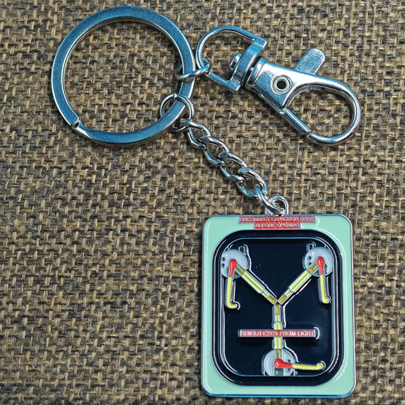 Classic science fiction movies Back To The Future Delorean Flux Capacitor Keychain Sci-fi Movie Fans Cool accessory
