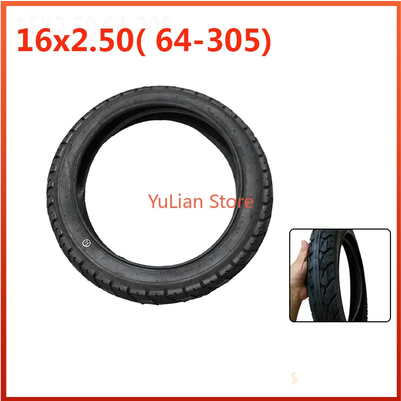 16x2.50 (64-305) Tire and Inner Tube Fits Electric Bikes , Kids Bikes, Small BMX and Scooters 16x2.5 tyre