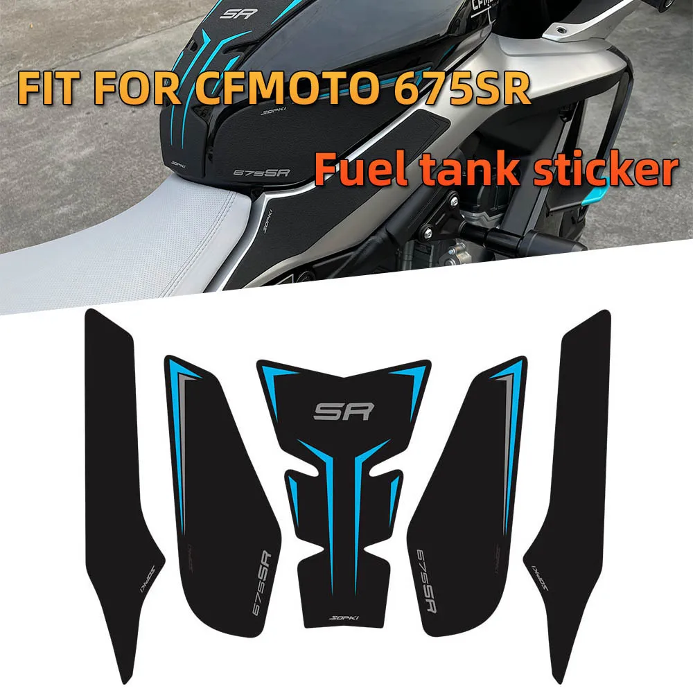 ADATTO PER CFMOTO 675SR-R 675 SR 2024-2025 Accessori moto smerigliati Kit decalcomania adesivo Protezione serbatoio carburante antiscivolo