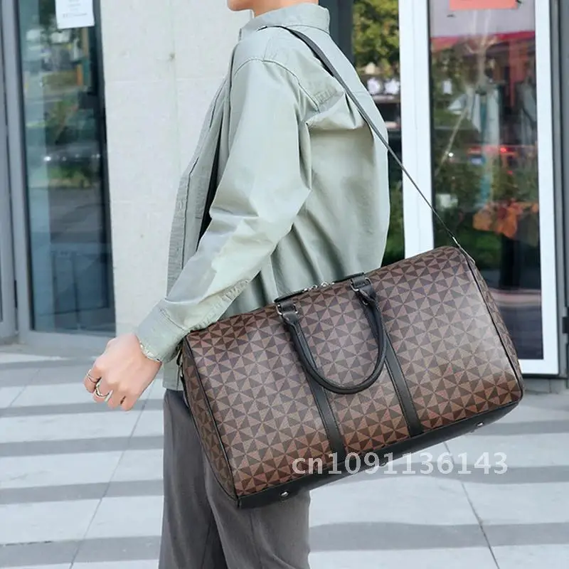 Designer luxury large Large capacity checkered leather men's handbag size de bag luggage bag mujer mochilas mujer bolsos travel