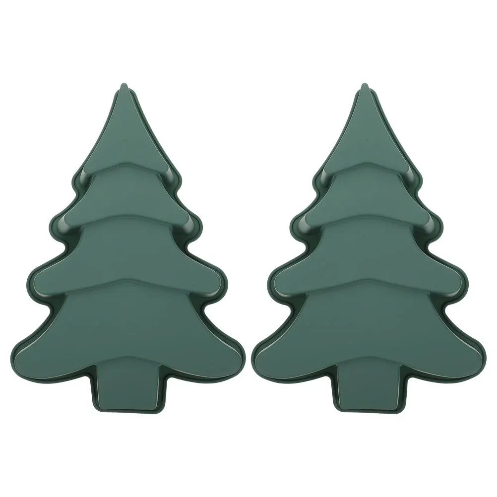 

2Pcs Silicone Cake Mold Christmas Tree Shape Large Heat Resistant Non Stick Flexible Baking Mold for DIY Candy