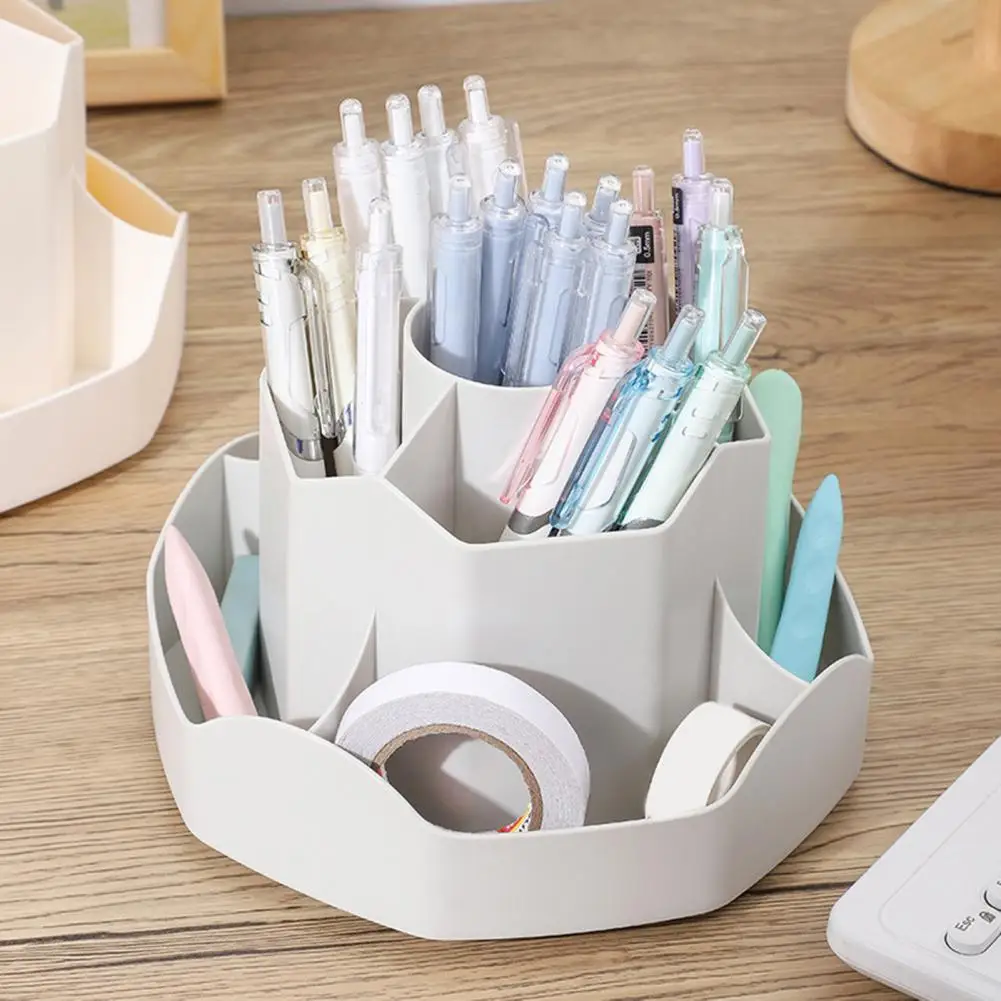 Stifthalter-Organizer, um 360 Grad drehbarer Schreibtisch-Organizer mit 9 abgestuften Fächern für Stifte, Make-up-Pinsel, Küche für Büro