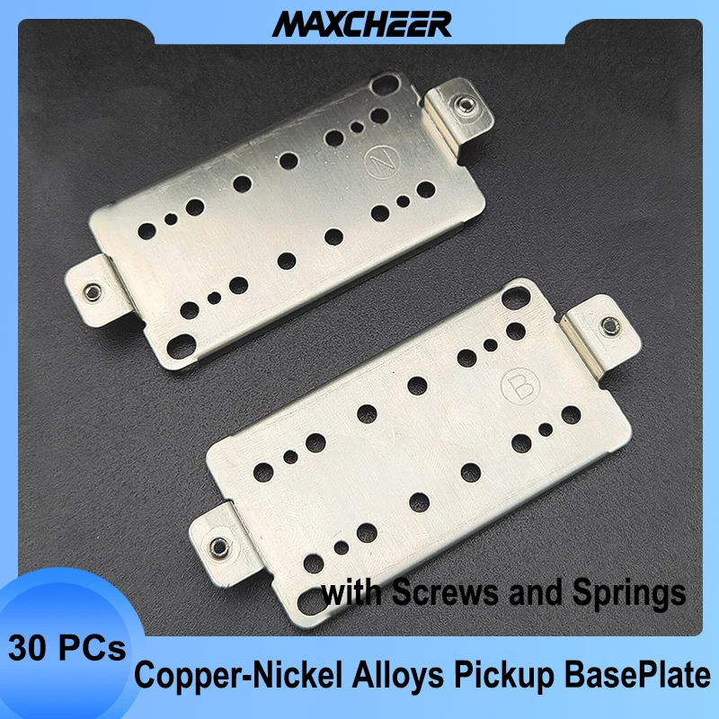 

30Pcs Copper-Nickel Alloys Durable Humbucker Guitar Pickup Base Plate Neck Bridge Pickup Baseplate with Screws and Springs