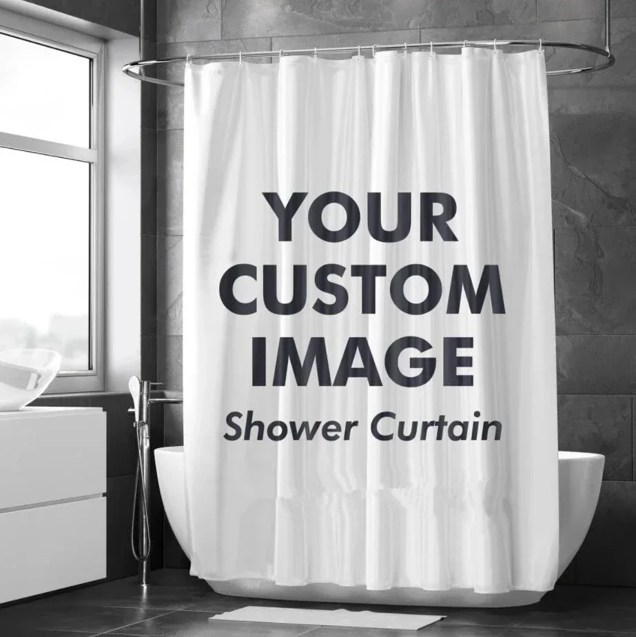 Customized Your image Waterproof Bath Curtains for Bathroom DIY Your Picture on Shower Curtains with 12 Hooks Birthday Gift