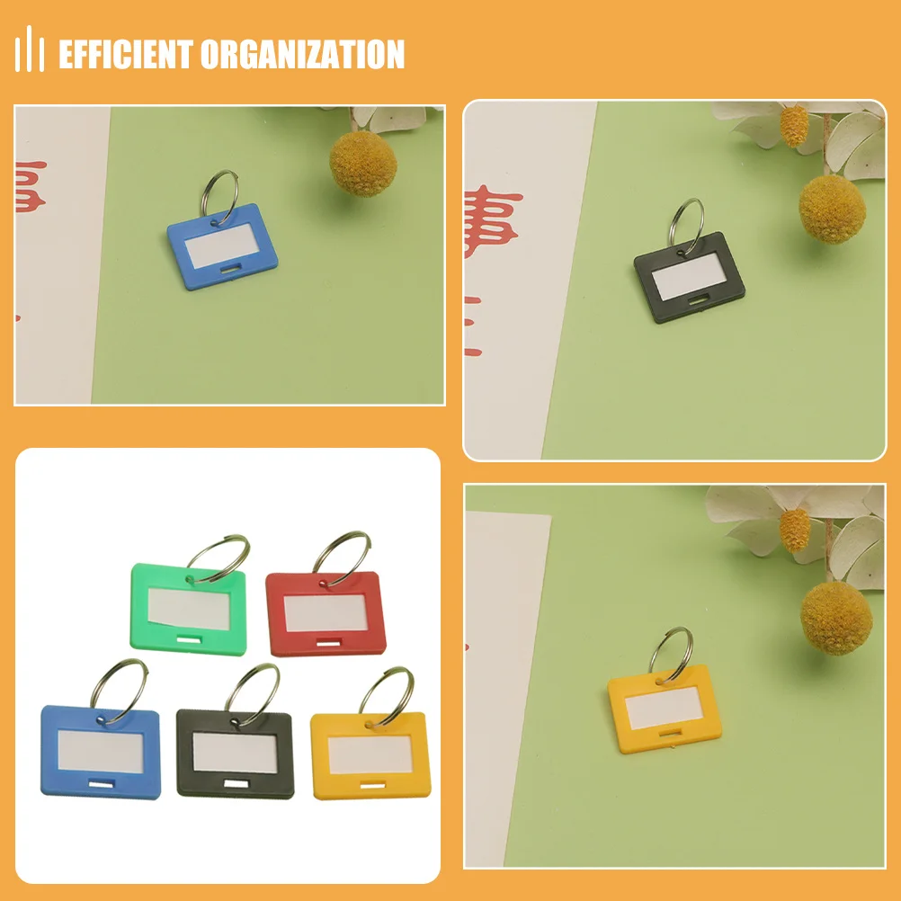 50 قطعة من علامات المفاتيح البلاستيكية على شكل دائري ملصقات مفاتيح ملونة لتنظيم أمتعة السفر والسيارة والمكتب المنزلي #5