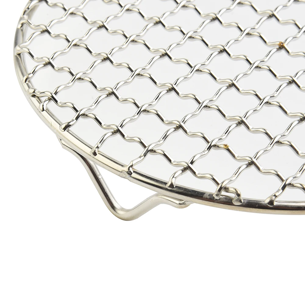 

304 Stainless Steel Round Bbq Net With Foot Barbecue Grill Meshes Cooling Rack Steam Baking Rack Camping Outdoor Mesh Wire Net