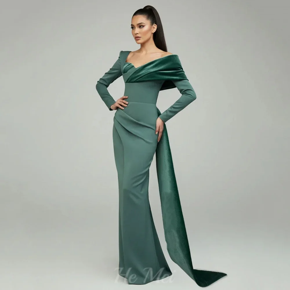 

Prom Dress Mermaid Vintage Customized Long Sleeves Party Gowns Elegant Evening Dress Floor Length فساتين سهرة