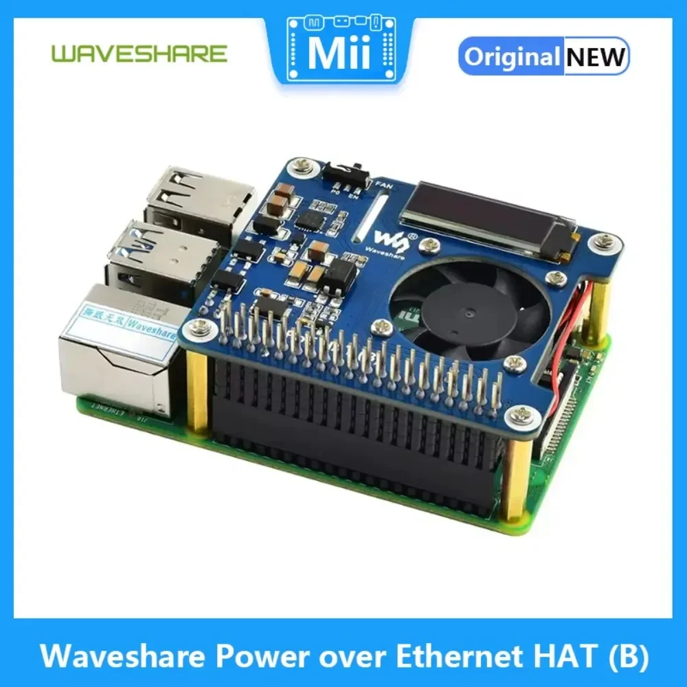 Шляпа Waveshare Power over Ethernet для сетевого адаптера Raspberry Pi 3B/4B 802.3af PoE Модель B