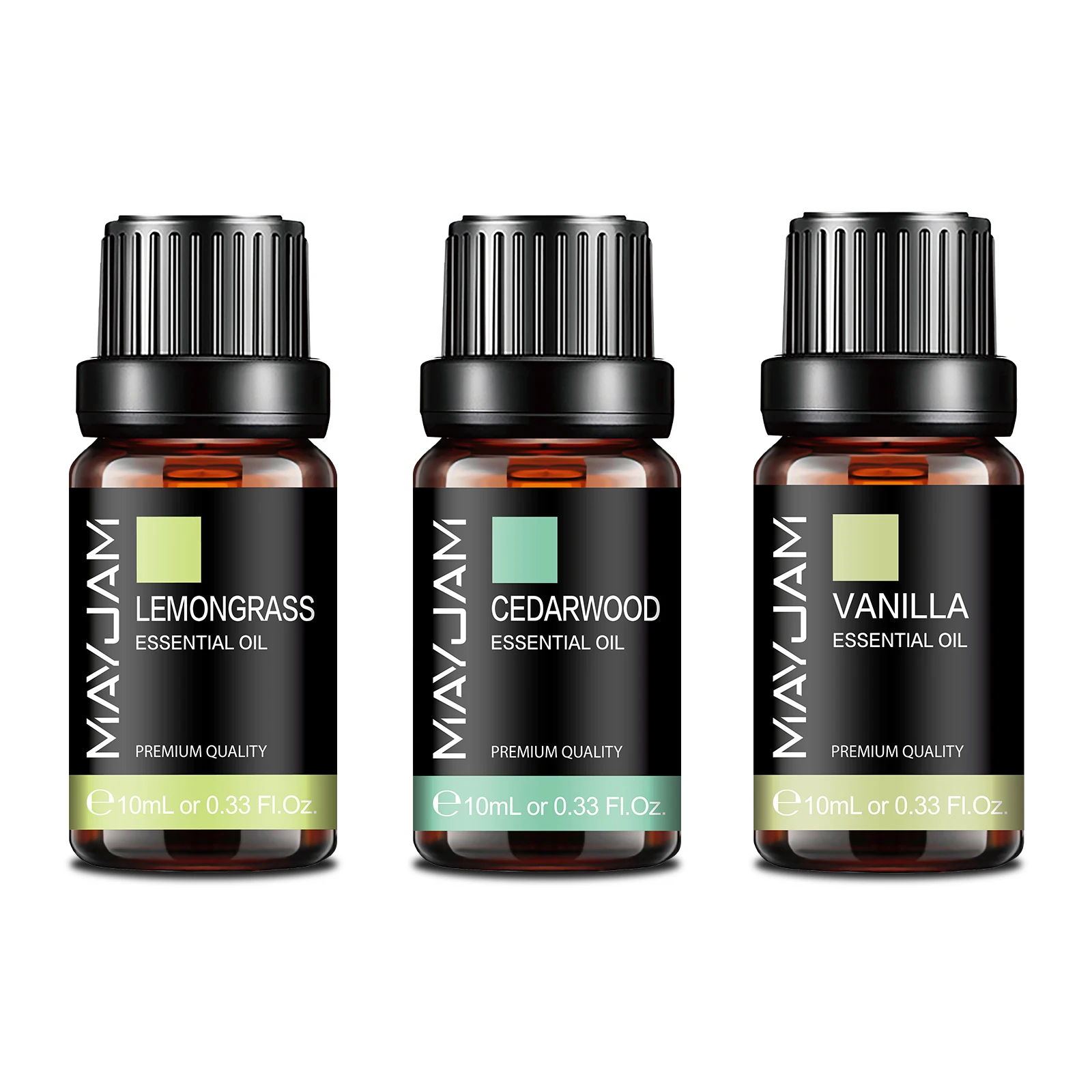 MAYJAM 3PCS/SET Vanilla Cedarwood Lemongrass Pure Essential Oils For Humidifier Diffuser Burner Making Soaps Candle DIY Perfume