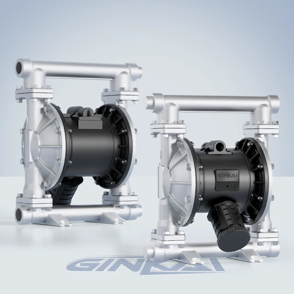 GinKai DN25 Stainless Steel Pneumatic Double Air Operated Diaphragm Pump Membran Chemical Pump Bomba De Diafragma