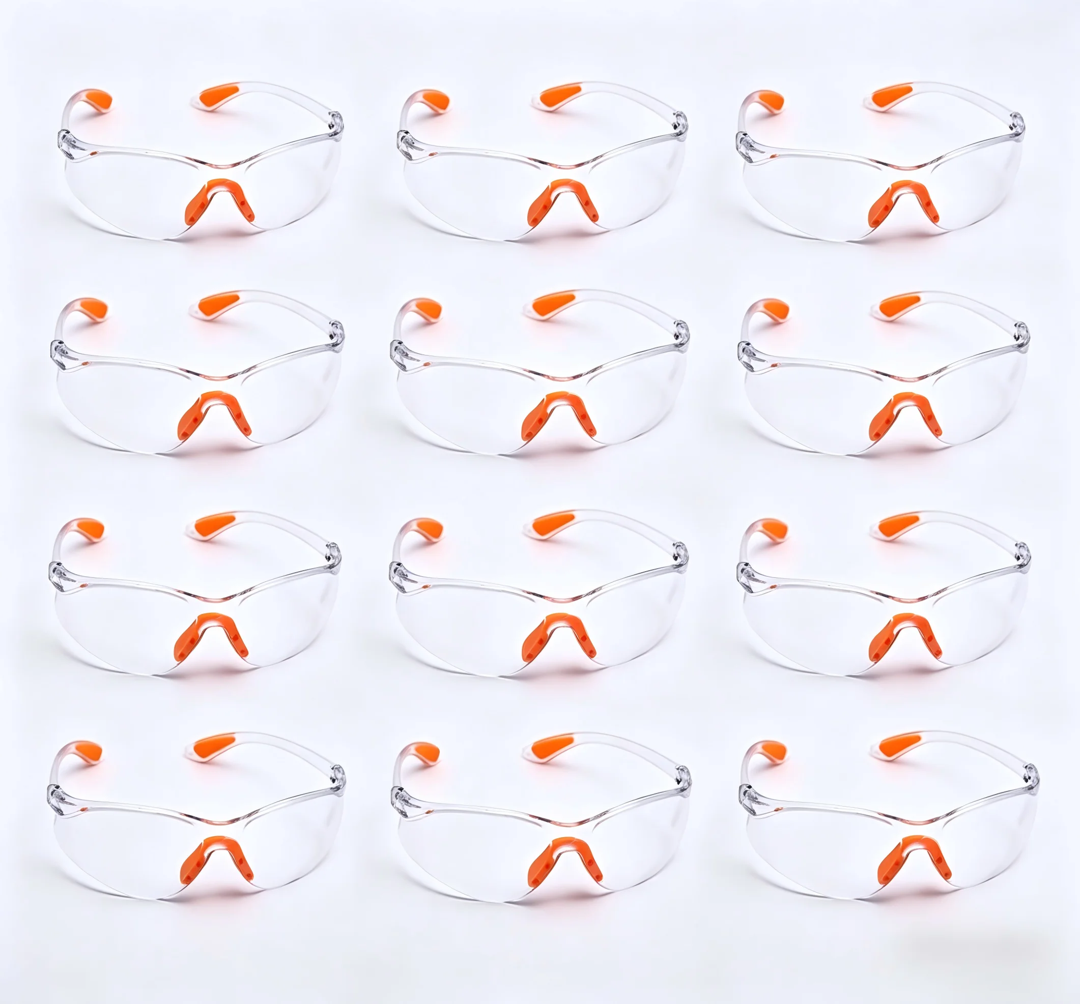 12PCS Lab Work Safety Eye Protective Glasses PC Material Anti Impact Wind Dust Proof Goggles Safety Riding Clear Glasses
