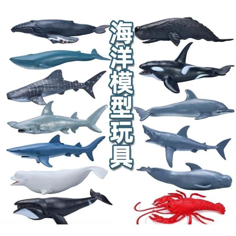 14-22CM Ocean Animals Action Figures Sealife Shark Whare Megalodon Models Figurines PVC Home Decoration Kids Education Toys Gift