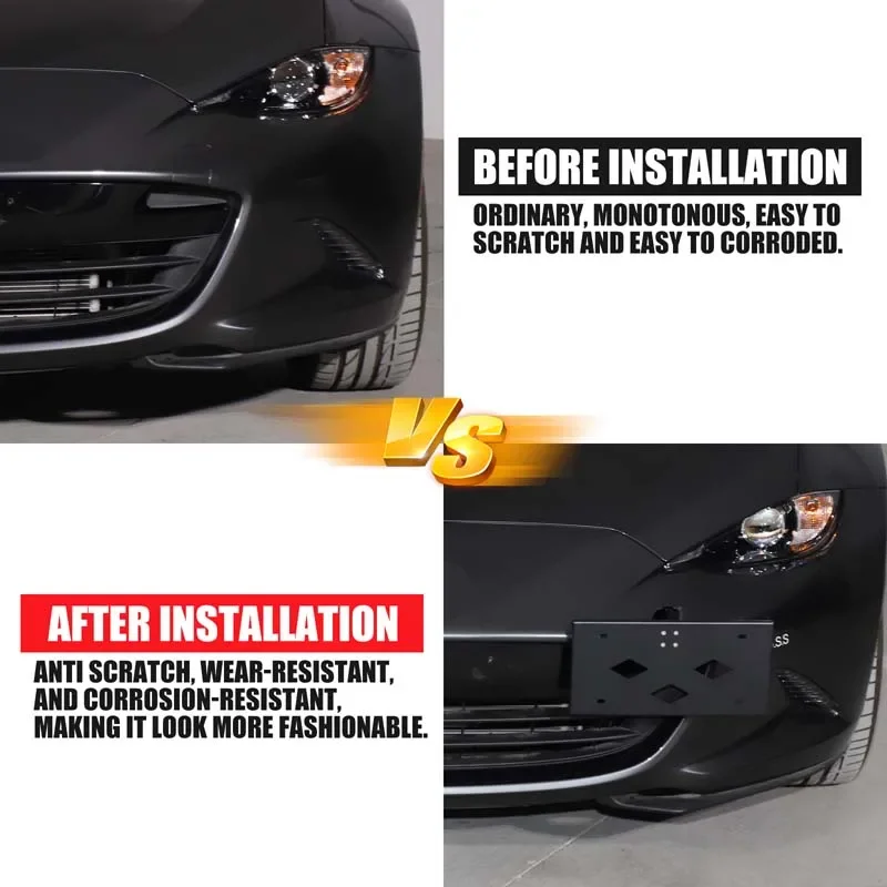 

Алюминиевый черный кронштейн для номерного знака на передний бампер Mazda MX-5 ND 2016-2025+ (японская версия)