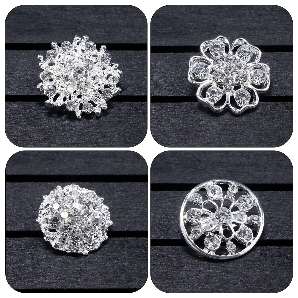 

24Pcs Rhinestone Brooch Pin Clear Crystal Bridal Bouquet Decoration Party Dress Jewelry Rhinestones Brooch Clear Crystal Pin