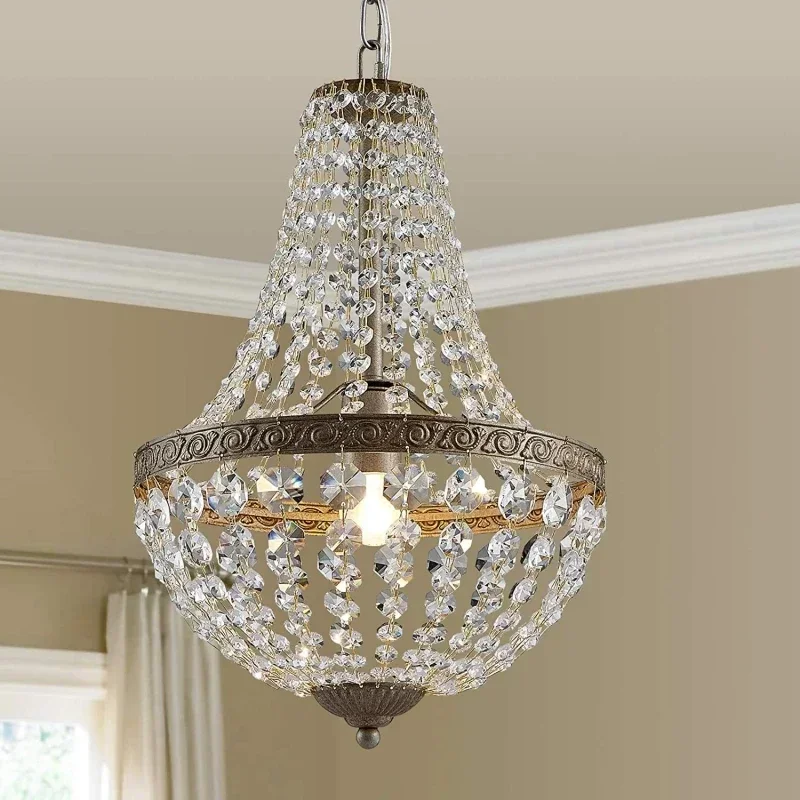 

Modern Home Decor Crystal Led Pendant Lamp Vintage Hanging Light Hotel Living Room Bedroom Ceiling Chandelier Hanging Fixture