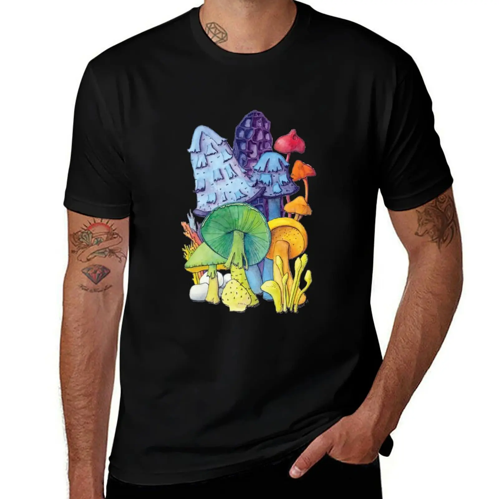 Shrooms, by Heather T. (Watercolor on Paper) T-Shirt Moisture Control Sports Tee T-Shirt