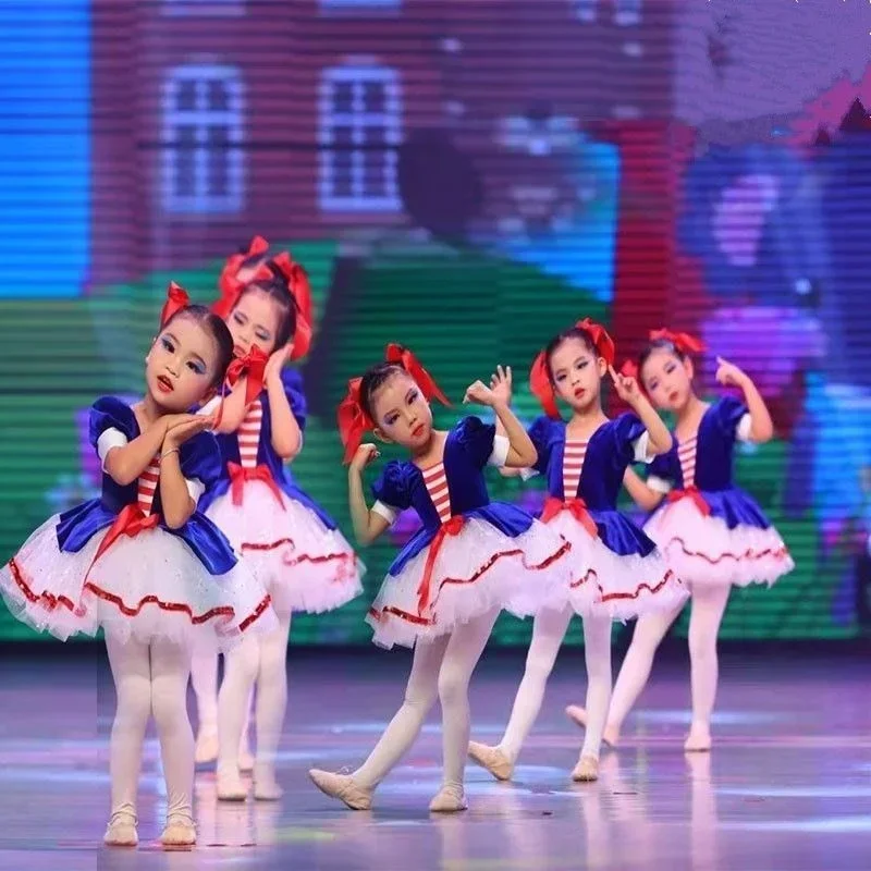 Tutú de Ballet profesional clásico para niños, Color azul, lago de los cisnes rojos, panqueque, tutú de bailarina, trajes de baile para fiesta, vestido de Ballet para niñas