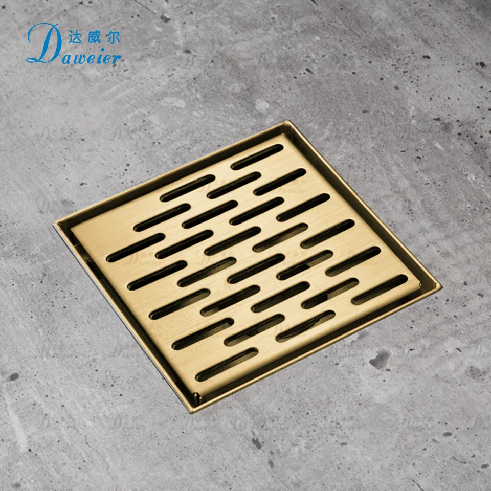 133*133*85mm SUS304 Stainless steel artistic Floor Drain High Quality Shower room drainage Anti-Odor Rapid drainage,Gold,Black