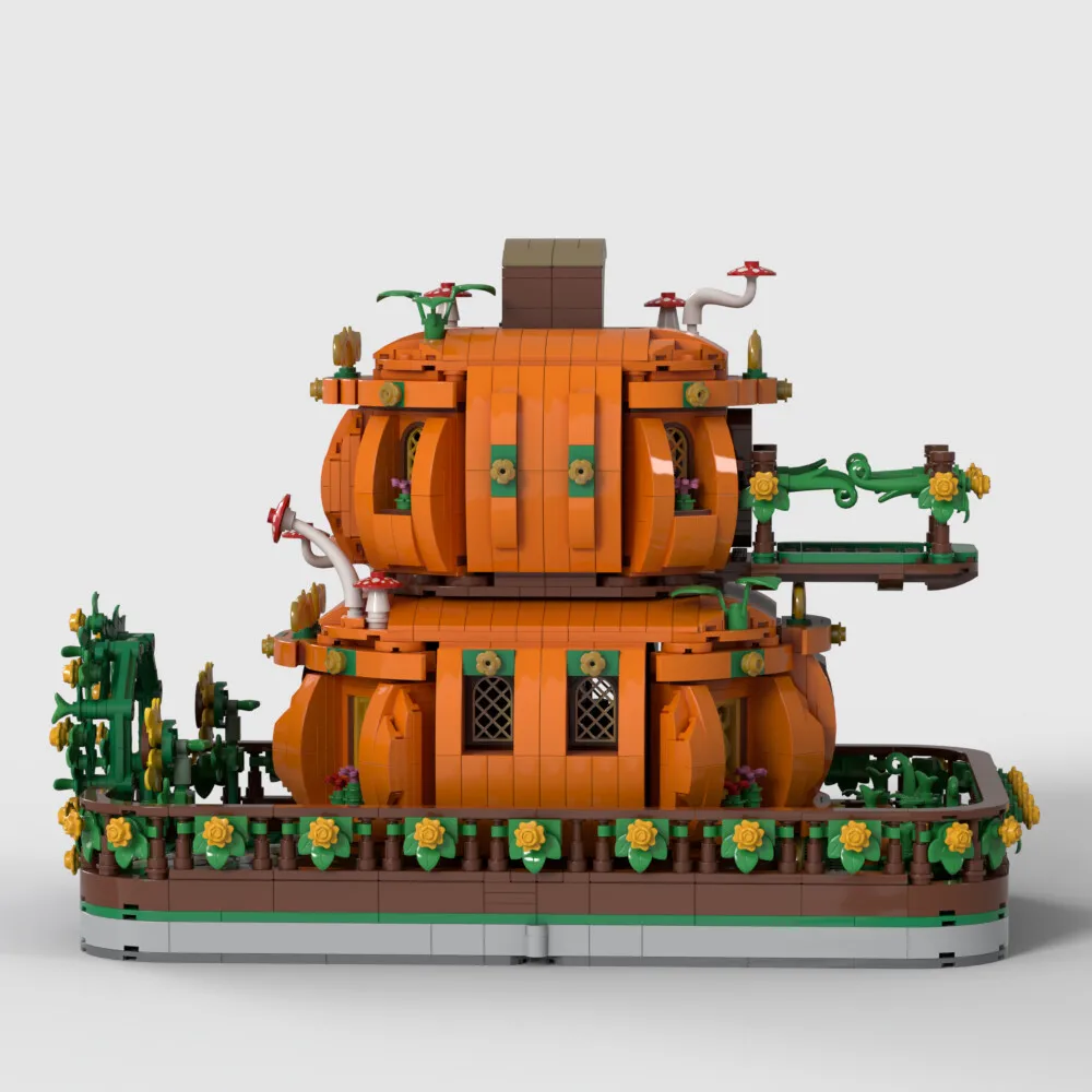 

MOC-81916 Модульная двухэтажная модель тыквенного дома для Хэллоуина 2280, детали