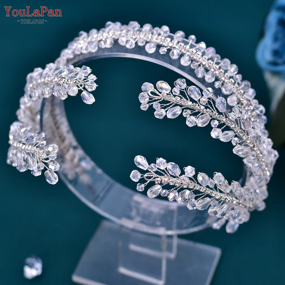 YouLaPan HP382 accesorios de cristal para el cabello de boda para novia, diadema, piezas para el cabello de novia, diademas para fiesta de boda, Tiara para mujer