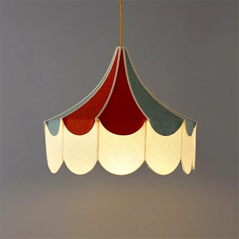 Circus chandelier children's room decorative fabric tent lampshade colorful restaurant light 펜던트조명    zyrandole sufitowe  лампа