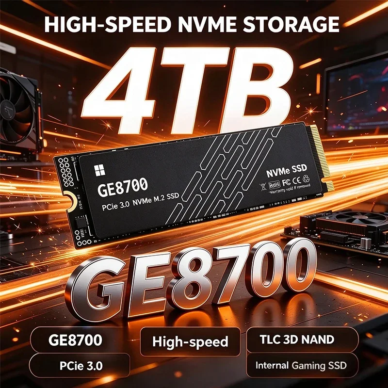 New M.2 GE8700 NVMe SSD PCIe3.0 High Performance M.2 2280 Internal Drive 500GB 1TB 2TB 4TB Storage Upgrade For Desktop Laptop