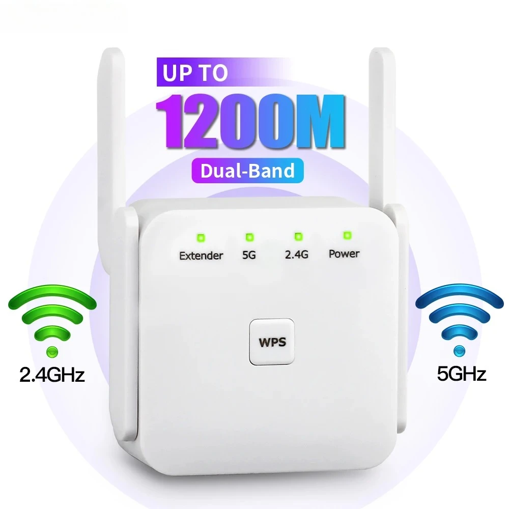 

AC1200 WiFi Extender 2.4G 5GHz Dual Band WiFi Repeater Long Range Signal Booster Network Amplifier Access Point