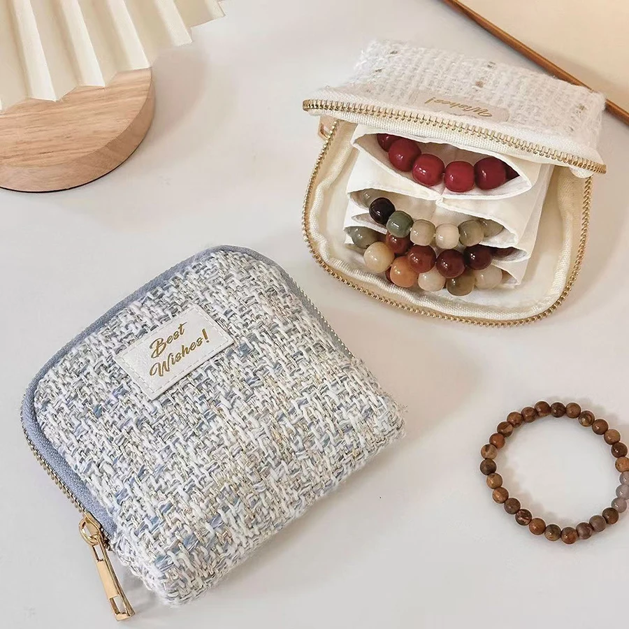 

Exquisite Jewelry Storage Bag Jewelry Display Ring Pendant Zipper Jewelry Bag Large Size Portable Jewelry Organizer