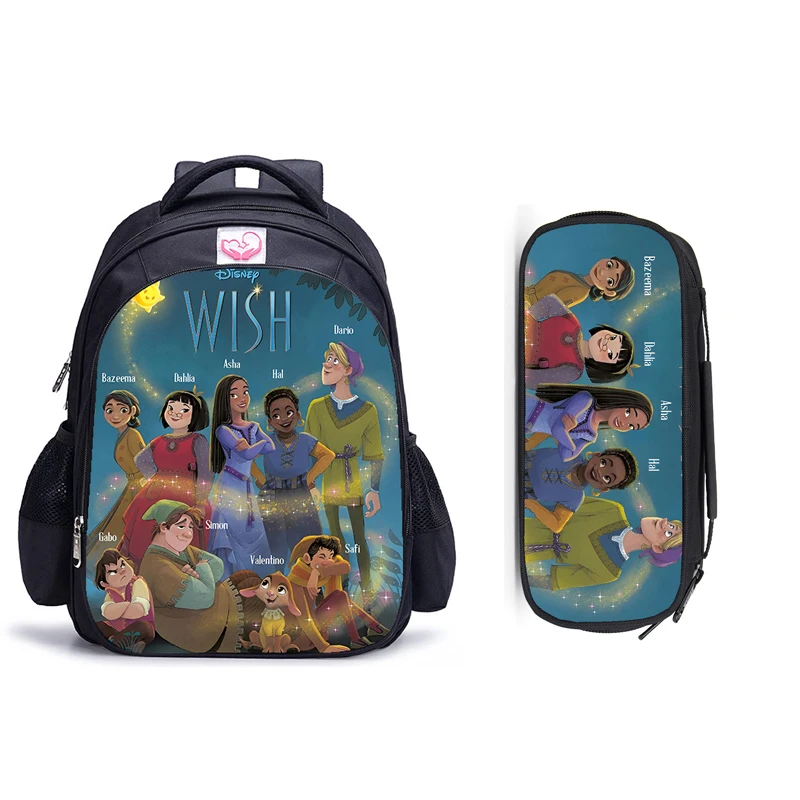 16 Inch New Disney Wish Children School Bags Orthopedic Backpack Kids Boys Girls Bookbag Mochila Infantil Cartoon Bags