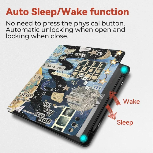 Imagen 2 del producto Funda Twosheep para Kindle Scribe 2024 y 2022, carcasa dura con tapa magnética, encendido automático con portalápices, estilo Ins de 10,2 pulgadas