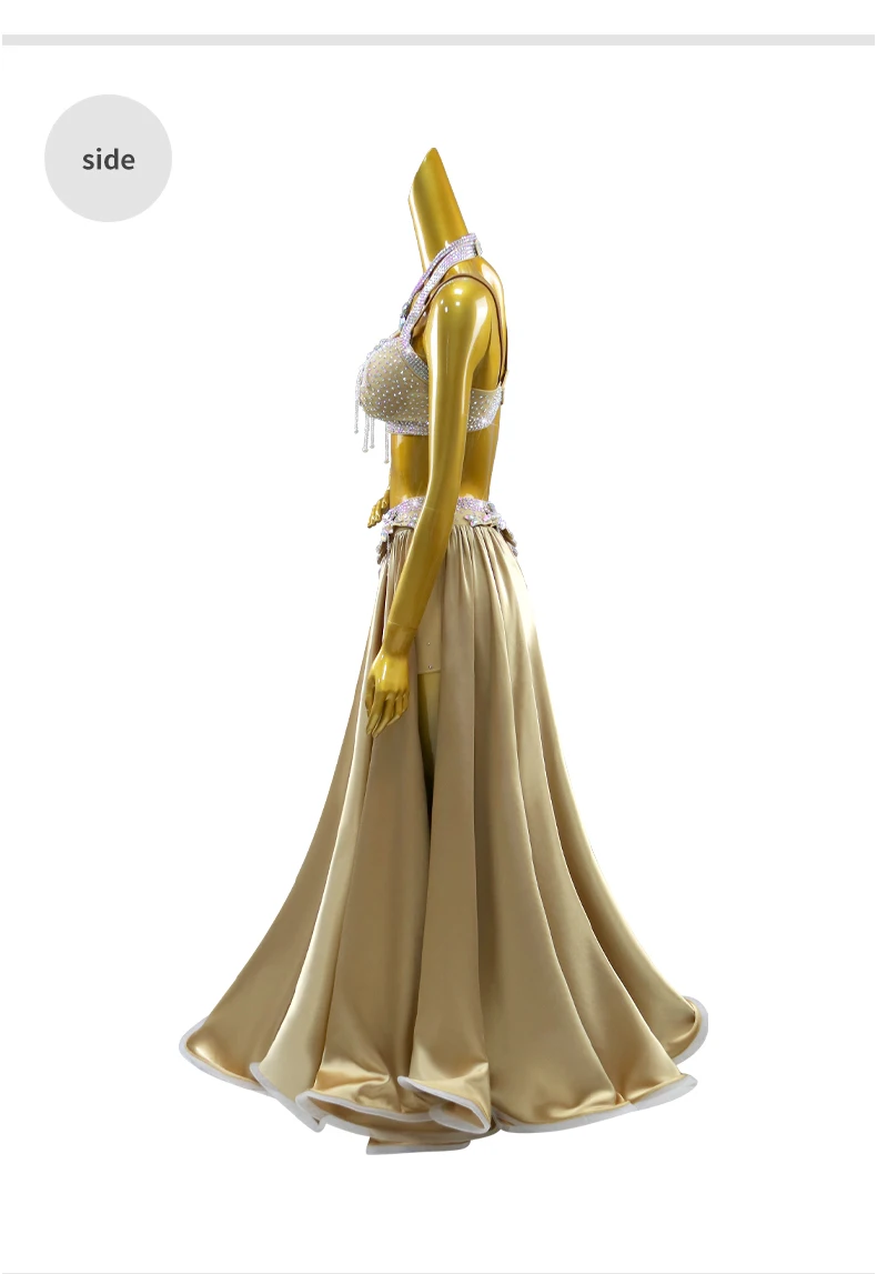 Damen Abendkleid für Bauchtanz, Tanzkostüm, Zigeuner-Auftrittskleidung, Mädchen-Übungskleidung, Orientalisches Karneval-Bühnenoutfit – Detail 9