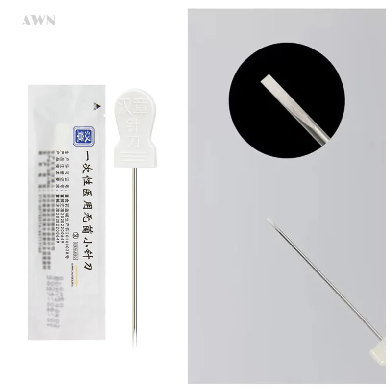 100 Pcs /Box High Quality Hanzhang Sterile Acupuncture Small Needle Knife Ultrafine Blade Needle Body Acupotomology Tool