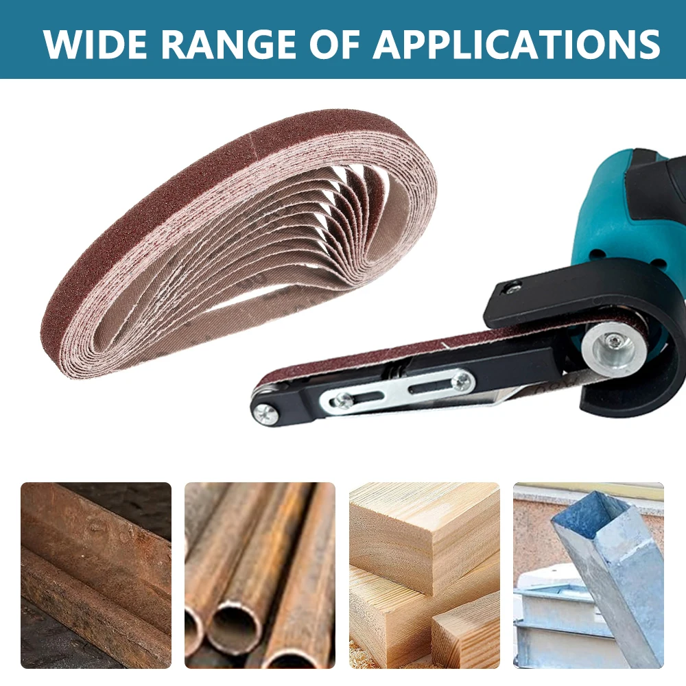 Picture 6: 10 Pcs/Set 355*10mm Oxide Sanding Belts 80/120 Grit Abrasive Sanding Belts Grinding Polishing Tools For Wood Soft Metal Polishin