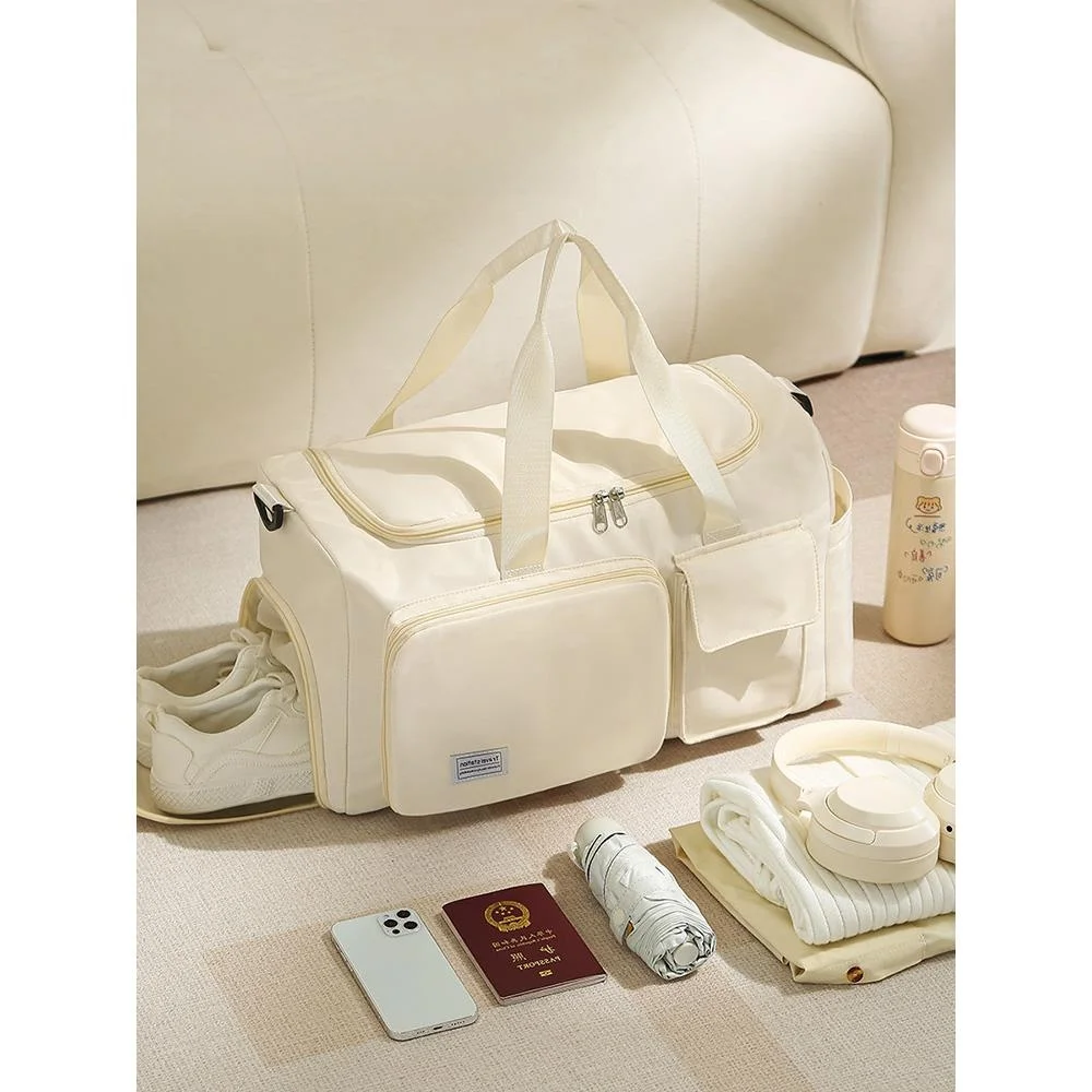 foldable-large-capacity-travel-bag-women's-sport-fitness-bag-check-in-baggage-storage-bag-denim-fabric-youth-travel-bag