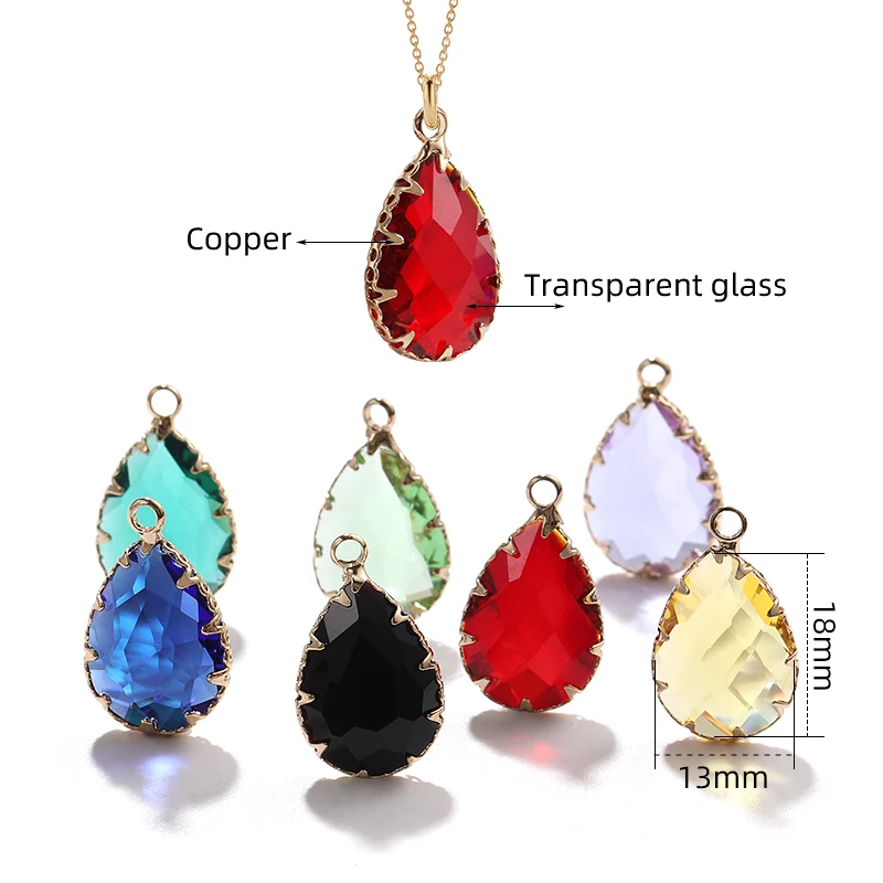 

Drop Pendant Crystal Earring Golden Metal Base Rhinestone Earrings Necklace Pendant Diy Jewelry Accessories 13x18mm
