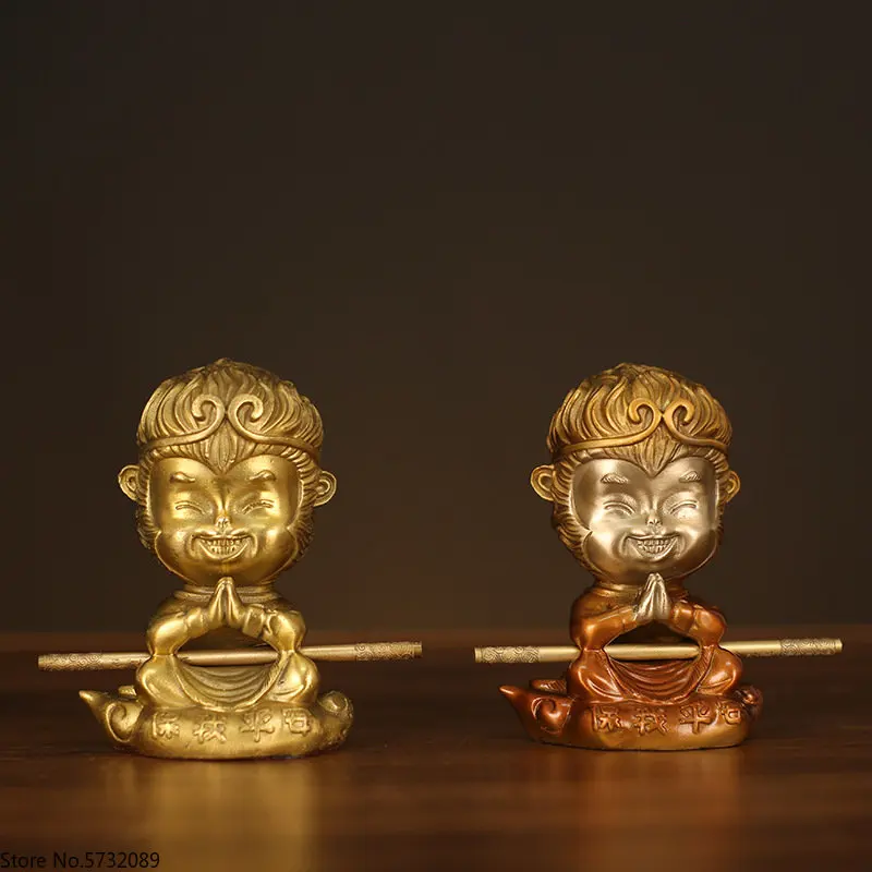 Qi Tian Da Sheng Decoration Brass Sun Wukong Dou Defeats Buddha Bronze Monkey Car Decoration