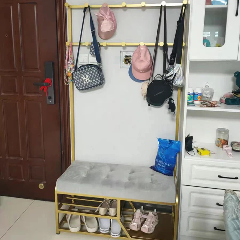 Standing Wall Coat Rack Hanger Foldable Entrance Multifunctional Clothes Rack Coat Stand Wardrobe Shoe Estantes Hall Furniture