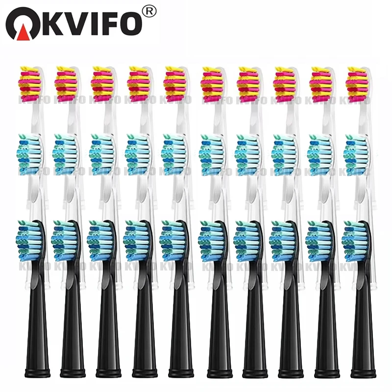 KVIFO 3-10 Pcs Replacement Brush Heads For Seago For Fairywill Electric Toothbrush Head Dupont Bristle Brush Refill Tooth Clean