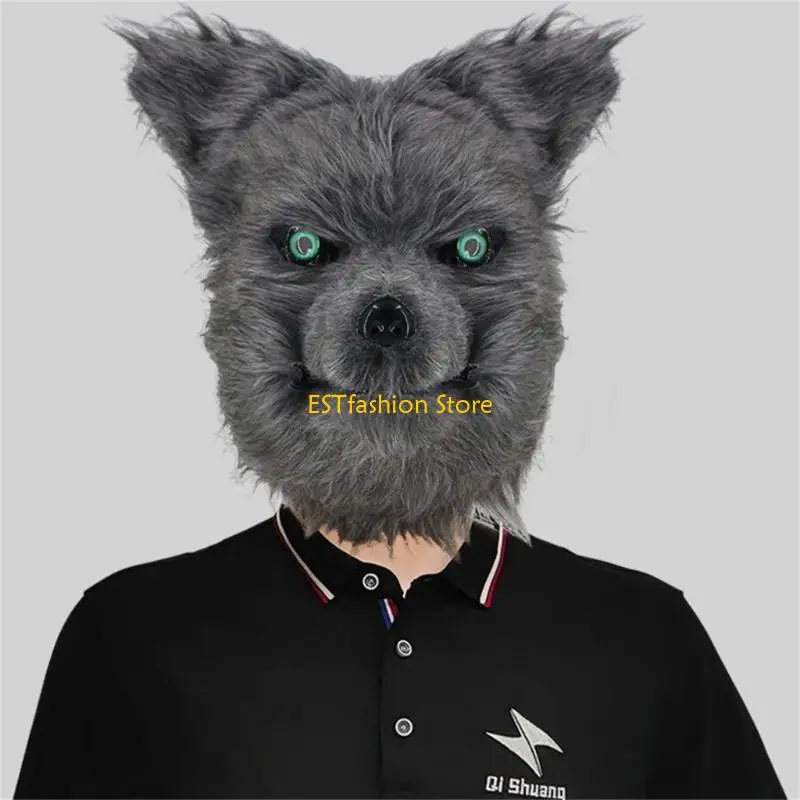 Masque loup-garou Y5GC, masque effrayant en Latex, tête complète, déguisement pour Halloween, carnaval, fête mascarade