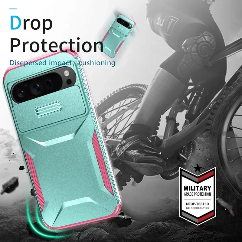 Case For Google Pixel 9 Pro XL Pixel9 Military Grade Antiskid Camera Lens Slide Cover Google Pixel 9 Pro Hard Cases Pixel9 Cover