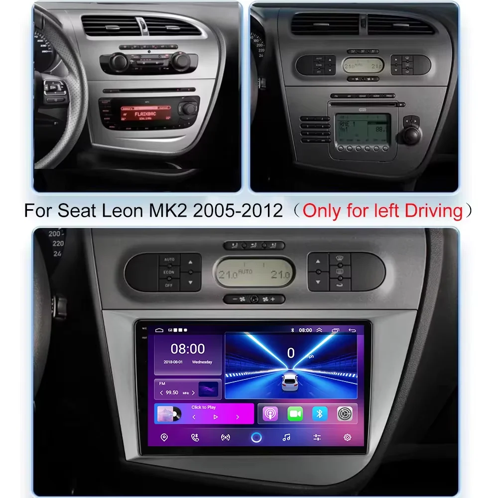 Cortex-A76 Octa-Core Android 16 For Seat Leon 2 2005-2012 Car Radio GPS Multimedia Player High-performance Touch Screen Wifi DVD